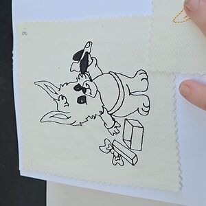 Handmade machine embroidery bunny patch